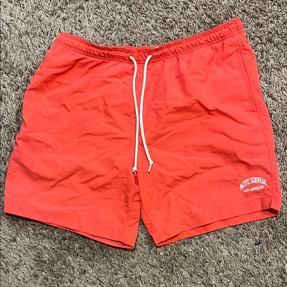 PacSun Orange Swim Trunks Elastic Waistband Lightweight
